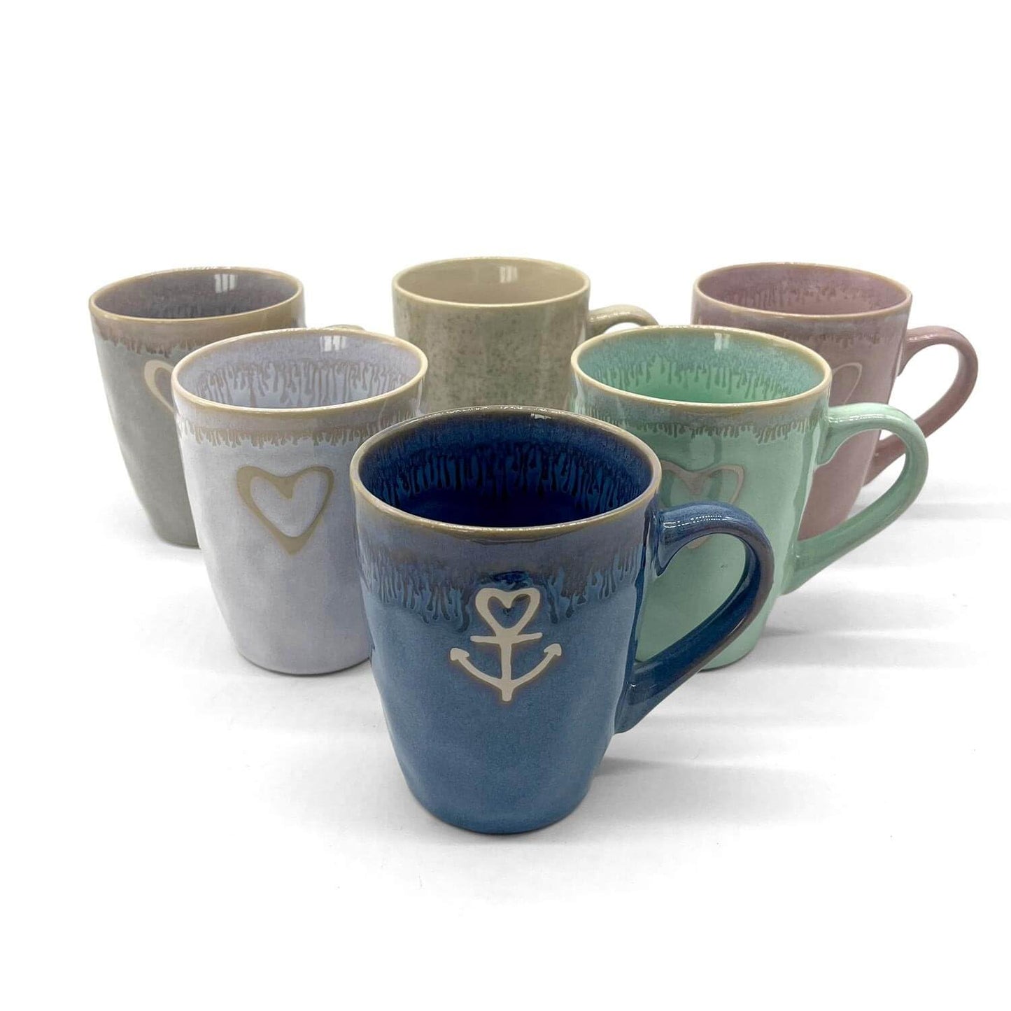 Mea-Living STONEWARE Mug with Handle, pink, handmade stoneware, 400 ml, beautiful handmade tableware