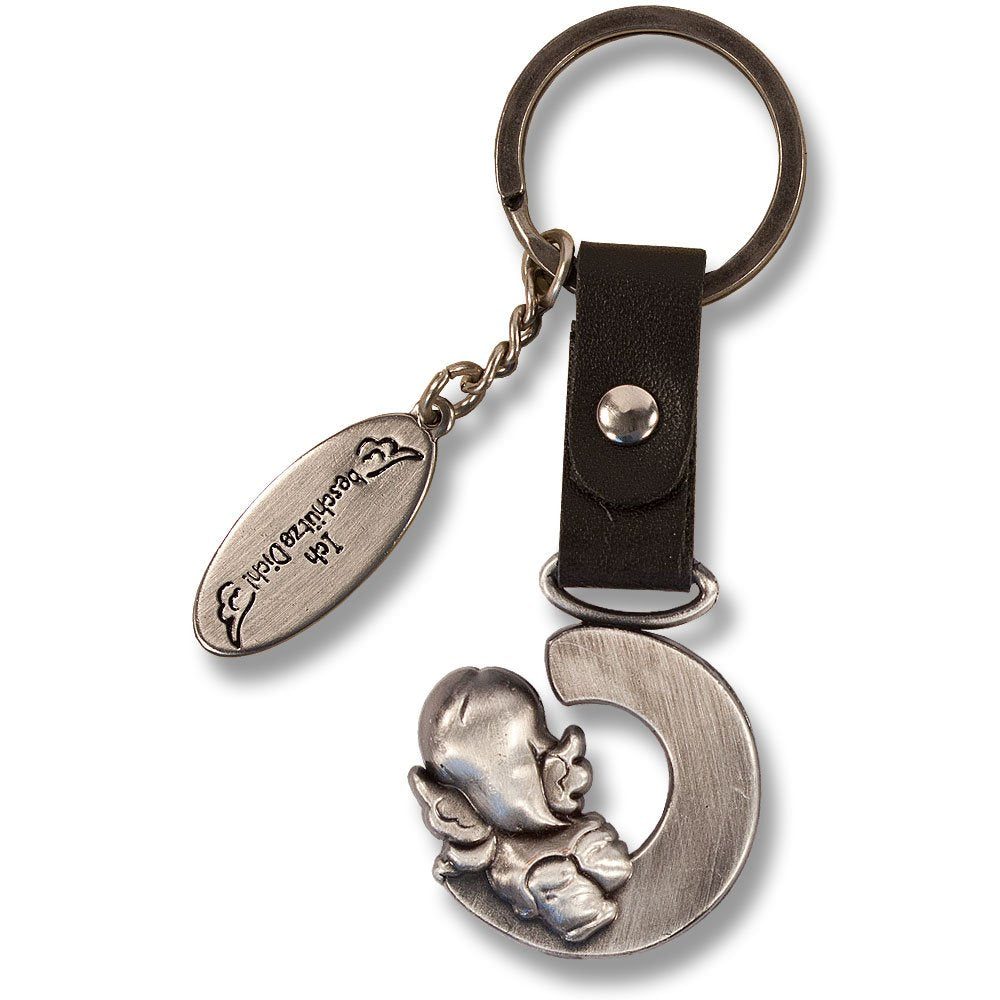 Guardian Angel Keychain Letter C