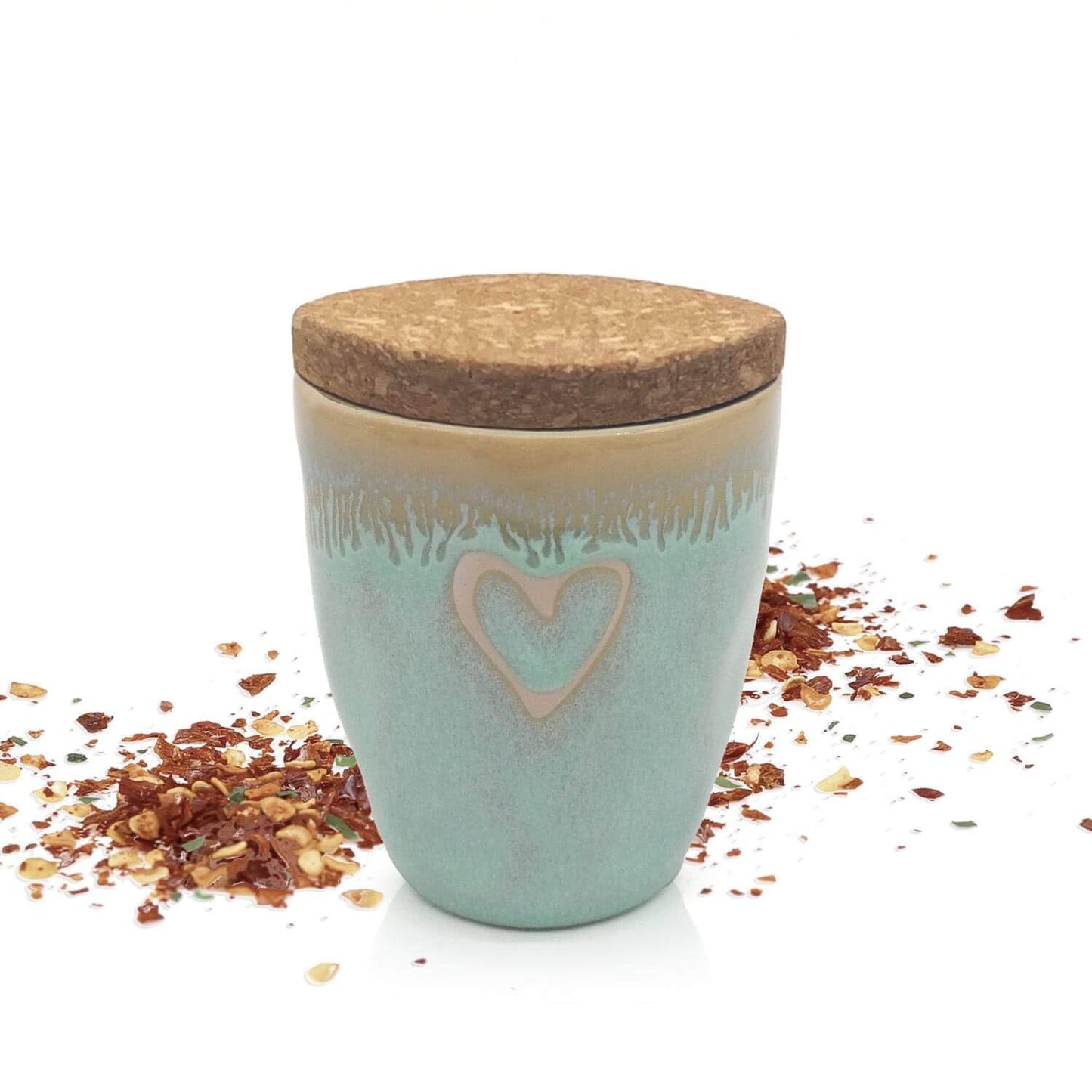 MEA Living, Spice in an Espresso Mug, STONEWARE Mug, Heart turquoise, "Bruschetta - classic"