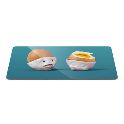 FIFTYEIGHT PRODUCTS / Mugs / Breakfast Board "Halb so schlimm" (Resopal, 14x23x1 cm, Blue, Made in Germany)