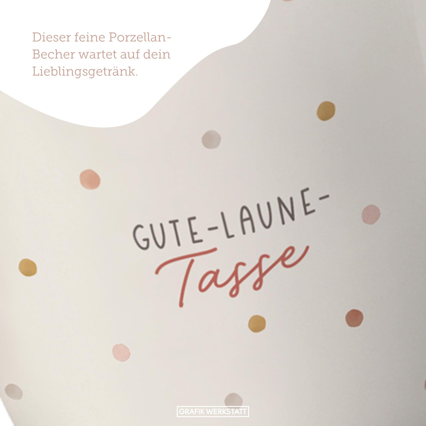 Tazza da caffè con scritta Grafic-Werkstatt 300 ml | Tazza in porcellana | Tazza del buon umore
