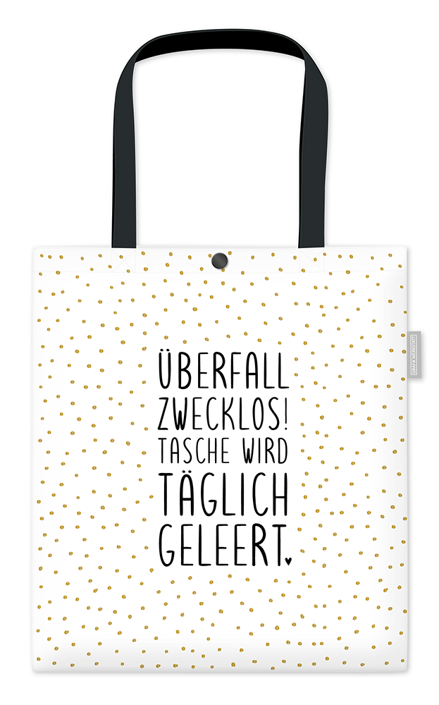Grafik-Werkstatt Borsa Unisex in Cotone | Borsa a Tracolla con Chiusura | "Rapina inutile..." | Bianco