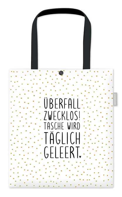 Grafik-Werkstatt Borsa Unisex in Cotone | Borsa a Tracolla con Chiusura | "Rapina inutile..." | Bianco