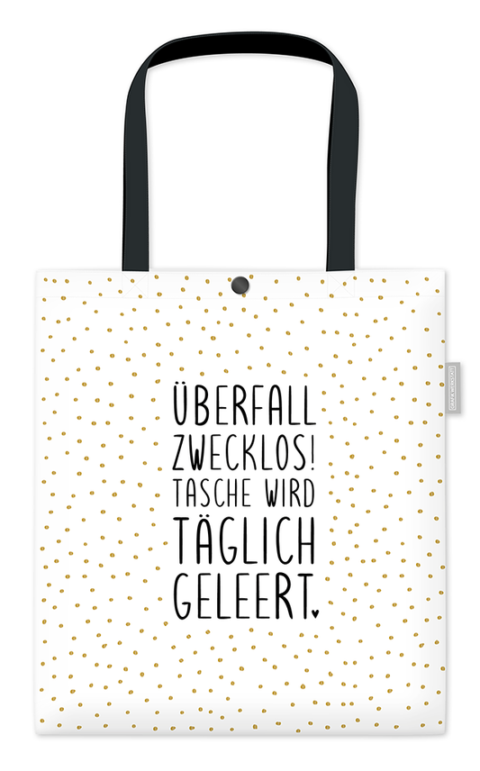 Grafik-Werkstatt Borsa Unisex in Cotone | Borsa a Tracolla con Chiusura | "Rapina inutile..." | Bianco