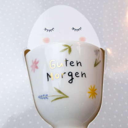 Grafik-Werkstatt Portauovo con oro zecchino al 100% | Tazza in porcellana | Buongiorno