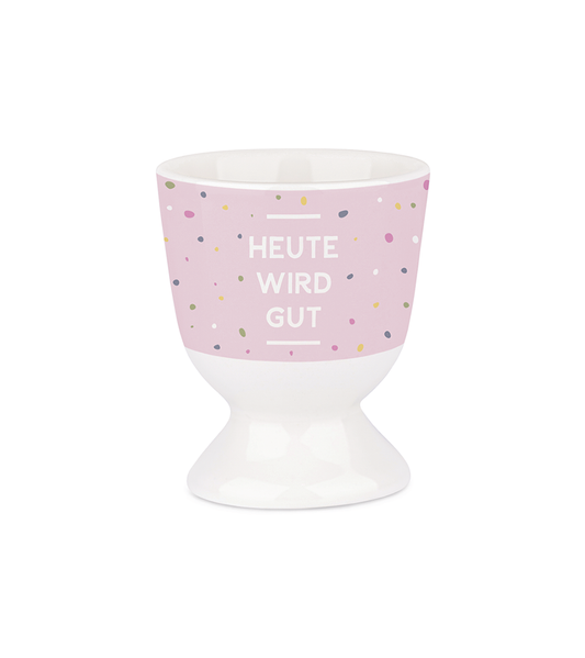 Grafik-Werkstatt Eierbecher mit 100% Echtgold | Porzellan Becher | Heute wird gut