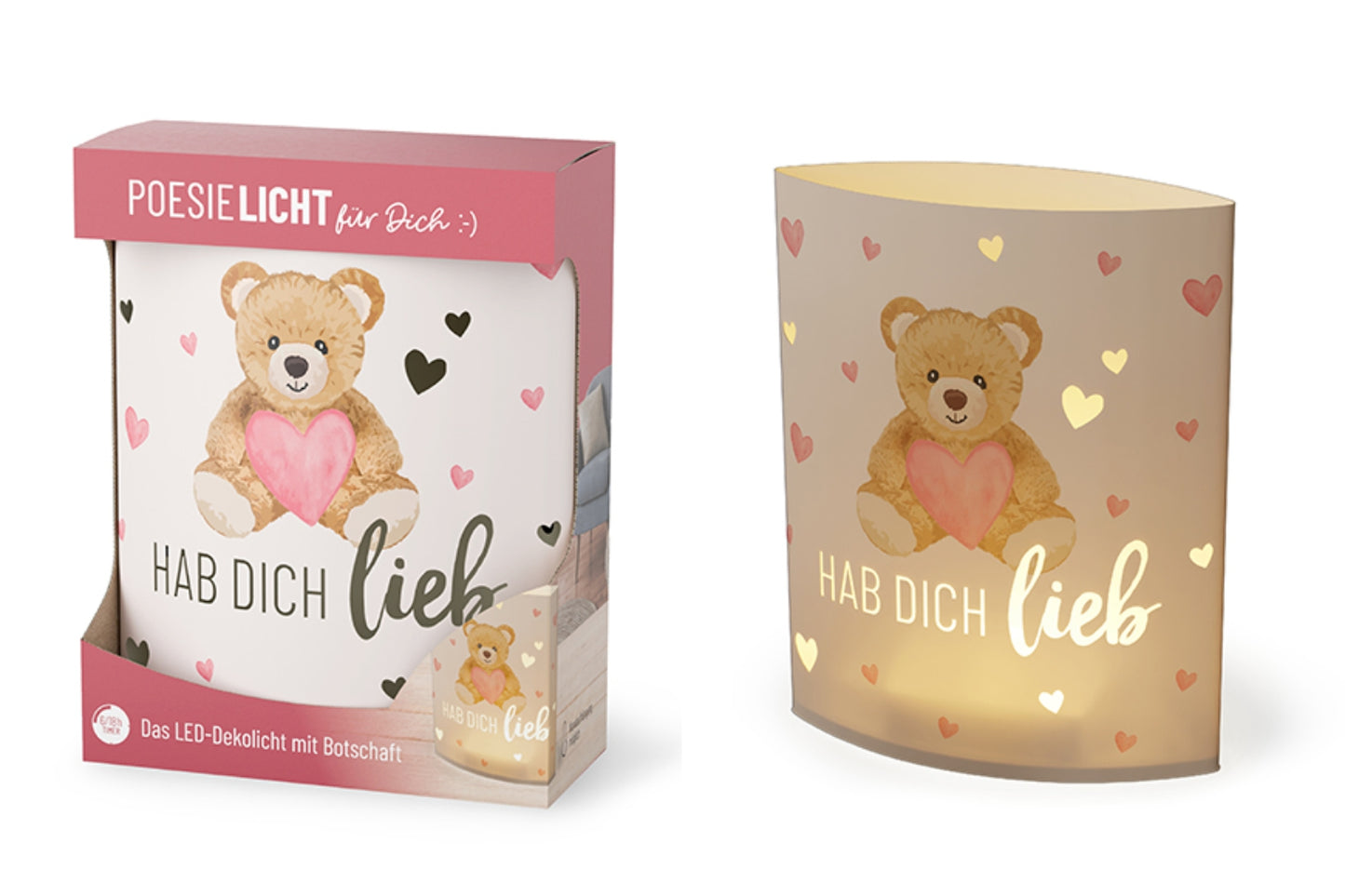 Lanterna LED la Vida | Luce Poesia | "Ti voglio bene" | Orsetto | Funzione timer