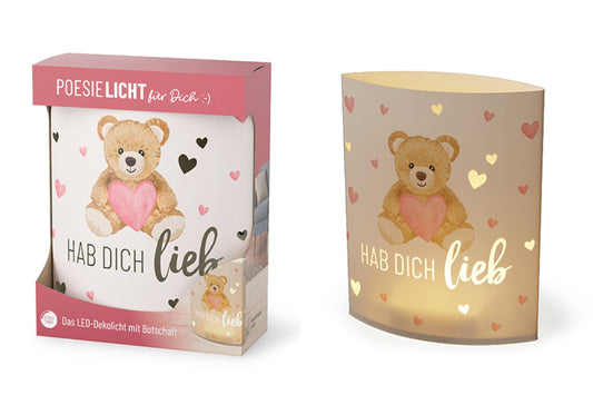 Lanterna LED la Vida | Luce Poesia | "Ti voglio bene" | Orsetto | Funzione timer