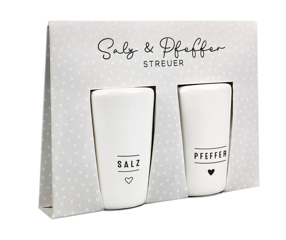 Graphic Workshop Salt and Pepper Shakers | Hearts Set | Porcelain