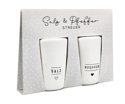 Graphic Workshop Salt and Pepper Shakers | Hearts Set | Porcelain