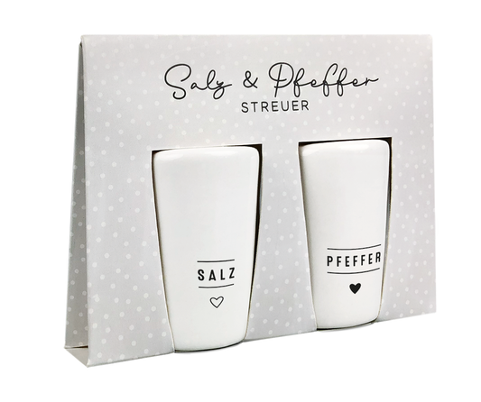 Graphic Workshop Salt and Pepper Shakers | Hearts Set | Porcelain