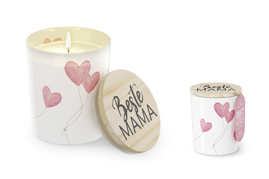 la Vida Duftkerze im Glas mit Deckel | Beste Mama | Jasmin-Duft |