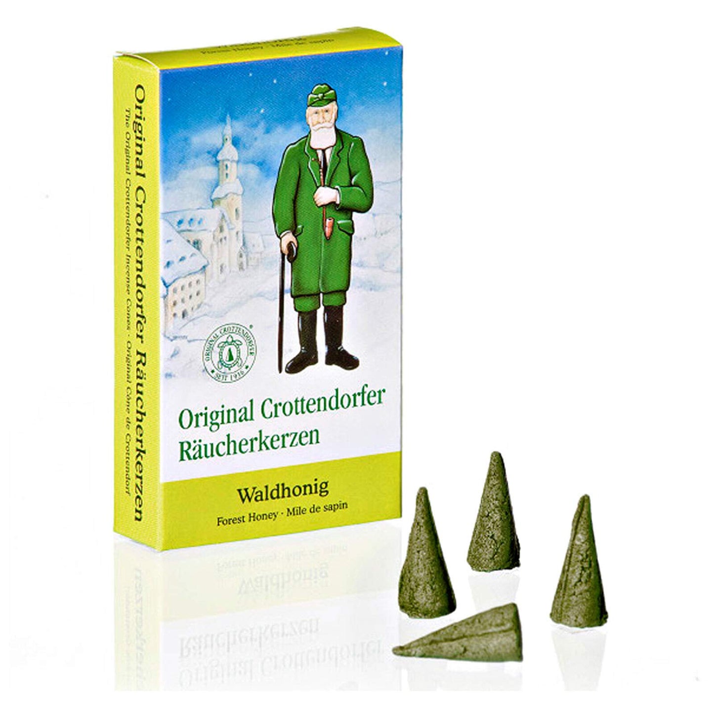 Crottendorfer Räucherkerzen confezione da 3 miele di bosco 3 x 24 pezzi, coni d'incenso, candele di Natale, piramide per incenso