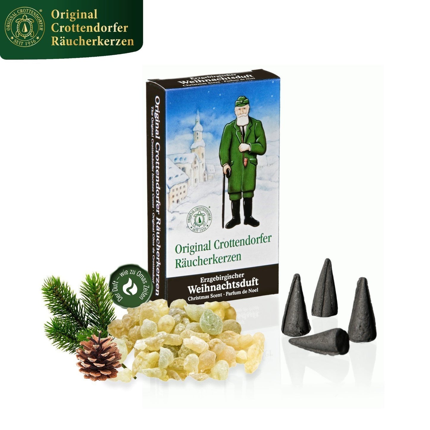 Crottendorfer Incensi 5er-Set (5 x 24 pezzi) Profumo di Natale, Sogno d'inverno, Profumo d'Avvento, Magia del camino, Mela alla cannella