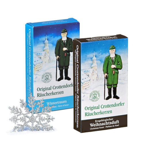 Crottendorfer Räucherkerzen 2er-Set (2 x 24 Stück) Erzgebirgischer Weihnachtsduft, Wintertraum