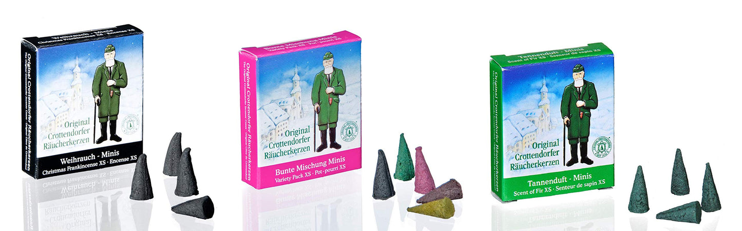 Original Crottendorfer - Mini Incense Cones - Scent: Assorted - Quantity: Assorted pieces - Size: XS - Made in Germany