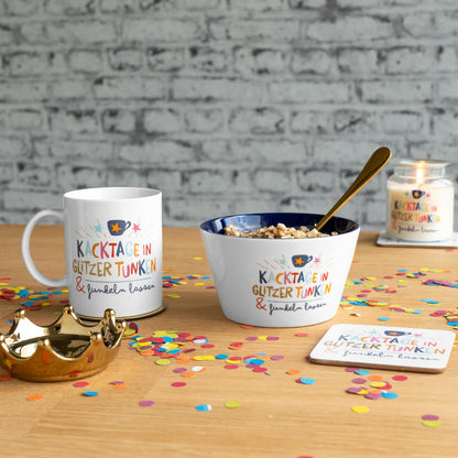 H:) PPY life bowl with "Let it sparkle" motif | Porcelain, height 7.7 cm, diameter 13.2 cm | Cereal bowl, breakfast, snack bowl | 74441