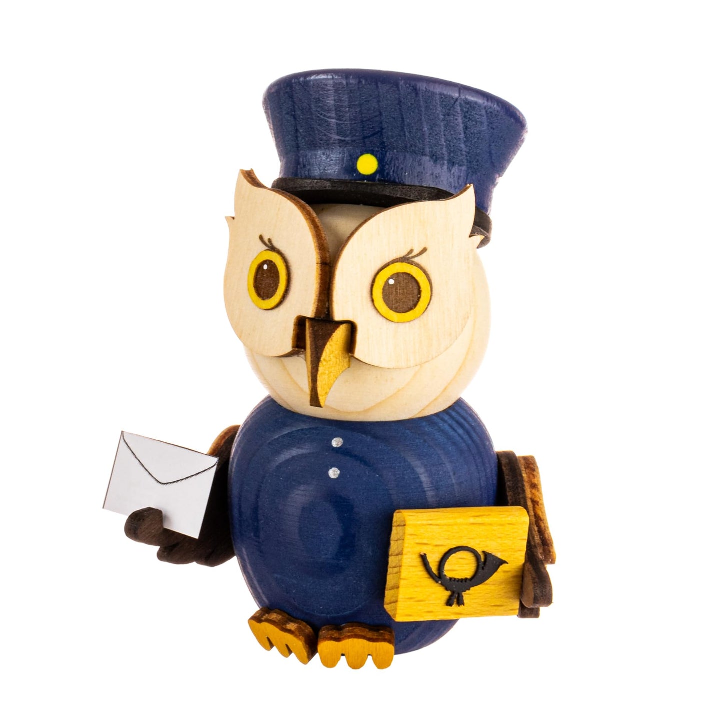 Kuhnert - Decoration/Wooden Figurine - Mini Owl Postman - approx. 7cm - Made in Germany