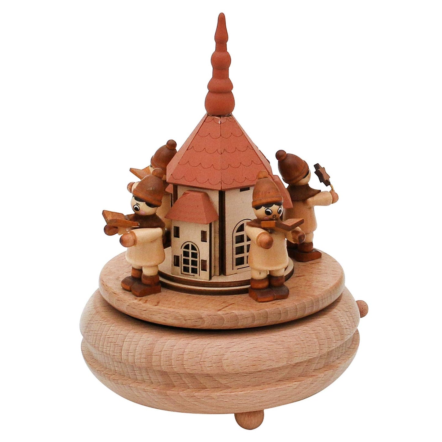 Sconosciuto Sigro 2 Erzgebirge assortiti Seiffen Chiesa con figura di Kurrende Scatola musicale in legno rettificata, 17 x 13 x 13 cm, legno, beige, 30 x 17 x 13 cm