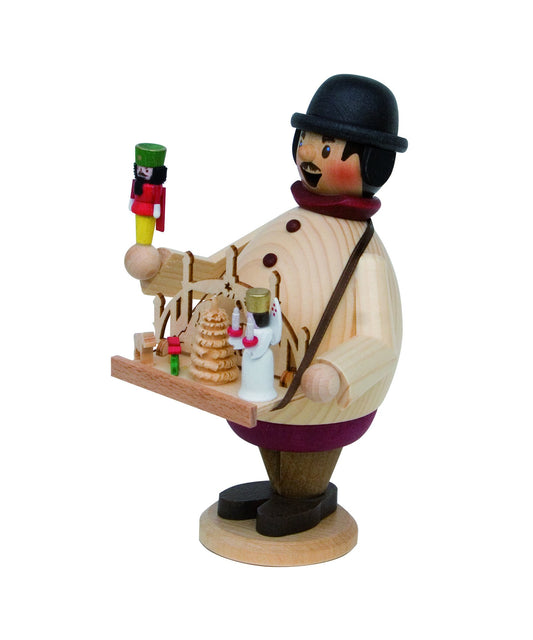 Räuchermännchen Max als Weihnachtsmarktverkäufer, Höhe ca. 16cm