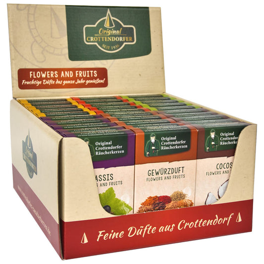 Crottendorf Incense Cones, 30-count Display, Flowers and Fruits