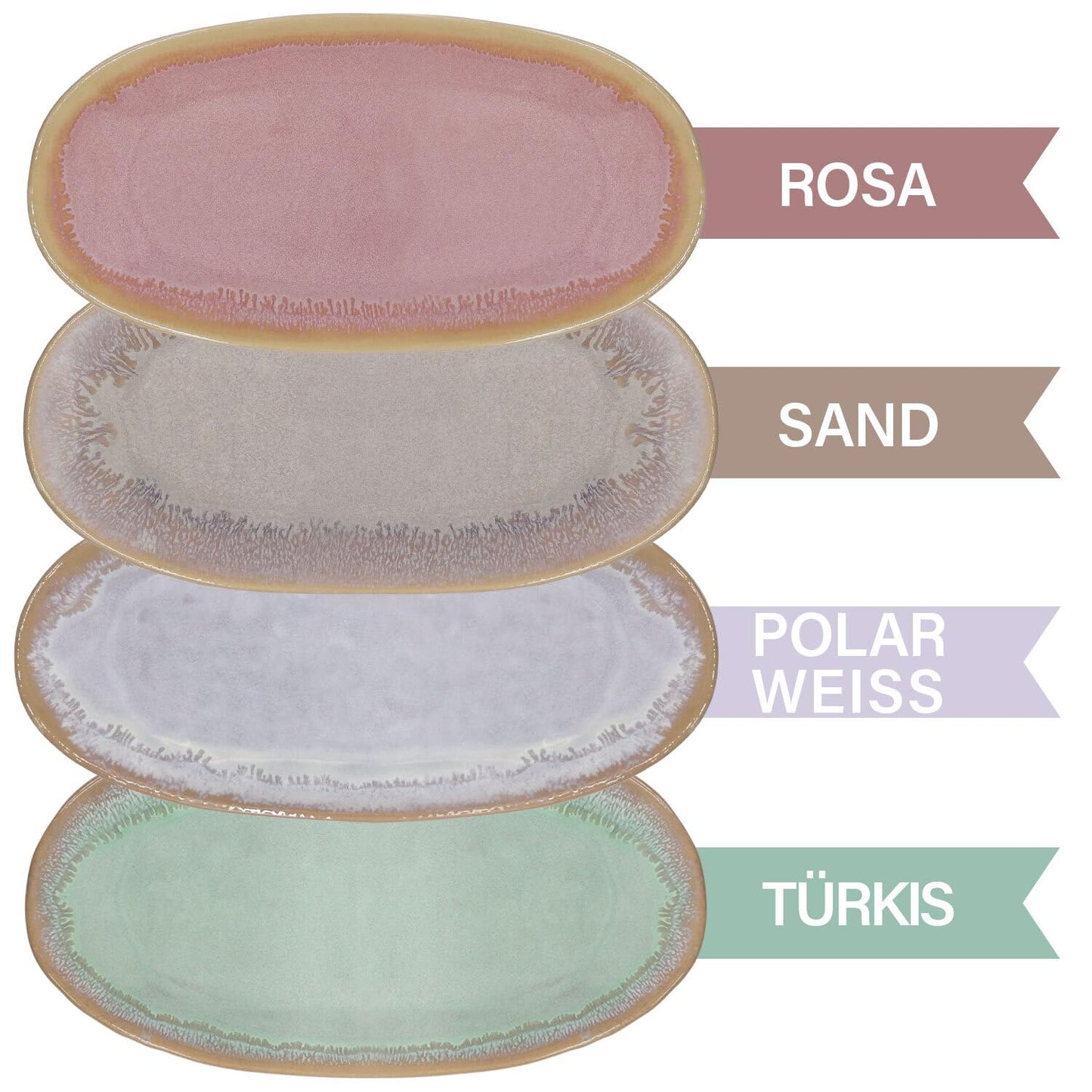 Mea-Living STONEWARE Set L rosa, con tazza, piatto e cucchiaio, stoviglie in gres fatte a mano, piatto da torta, bellissime stoviglie fatte a mano