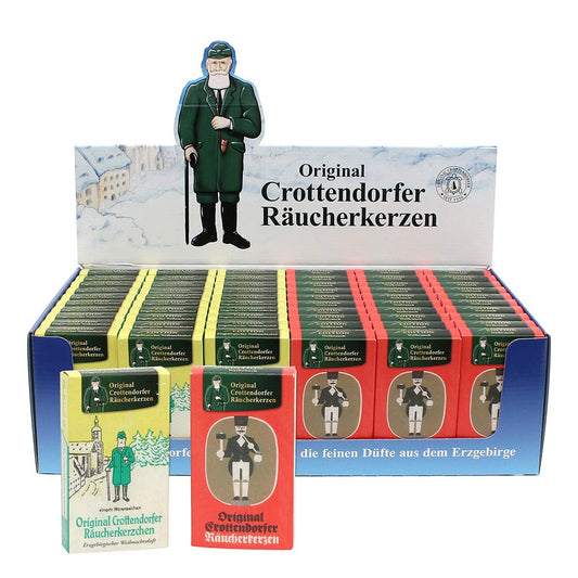 Crottendorfer 60-Piece Set of Incense Cones, Nostalgia Packs Frankincense + Erzgebirge Christmas Scent, 60 in Display (30x1801+30x1802), 2 Assortments, 38 x 225 x 11 cm in the Incense Cone Set