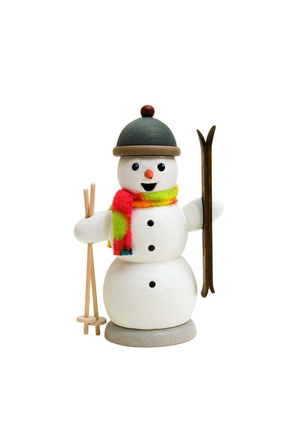 Kuhnert Smokerman/Incense Figurine Made of Wood - Snowman in Various Designs - Approx. 13 cm - Made in Germany