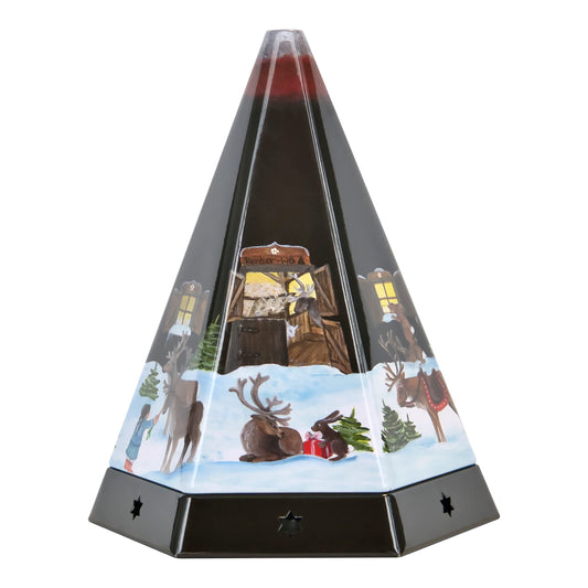 Piramide/bruciatore di incenso in metallo di Crottendorf - con portaincenso integrato per la misura M - Dimensioni: 11,5 x 10 x 13,7 cm - Made in Germany