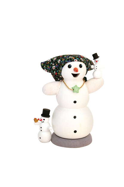 Kuhnert Smokerman/Incense Figurine Made of Wood - Snowman in Various Designs - Approx. 13 cm - Made in Germany