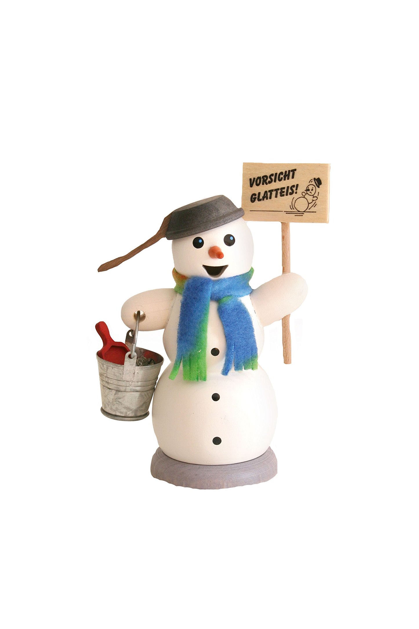 Kuhnert Smokerman/Incense Figurine Made of Wood - Snowman in Various Designs - Approx. 13 cm - Made in Germany
