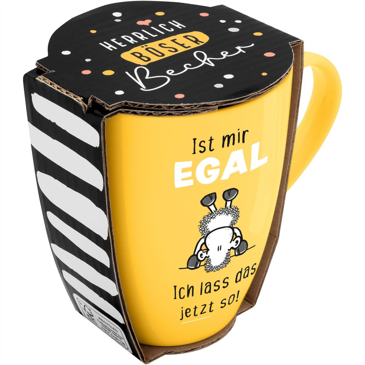Sheepworld Becher mit Spruch | 350ml | Motiv "Egal"