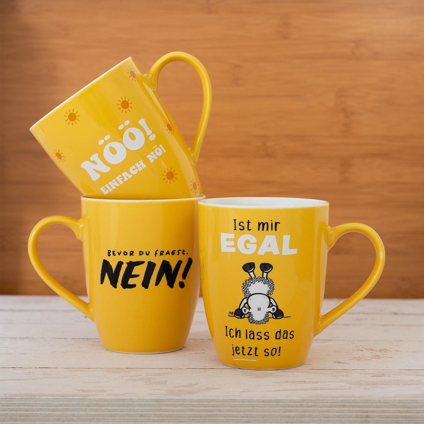 Sheepworld Becher mit Spruch | 350ml | Motiv "Egal"