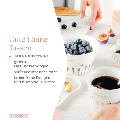 Tazza da caffè con scritta Grafic-Werkstatt 300 ml | Tazza in porcellana | Tazza del buon umore
