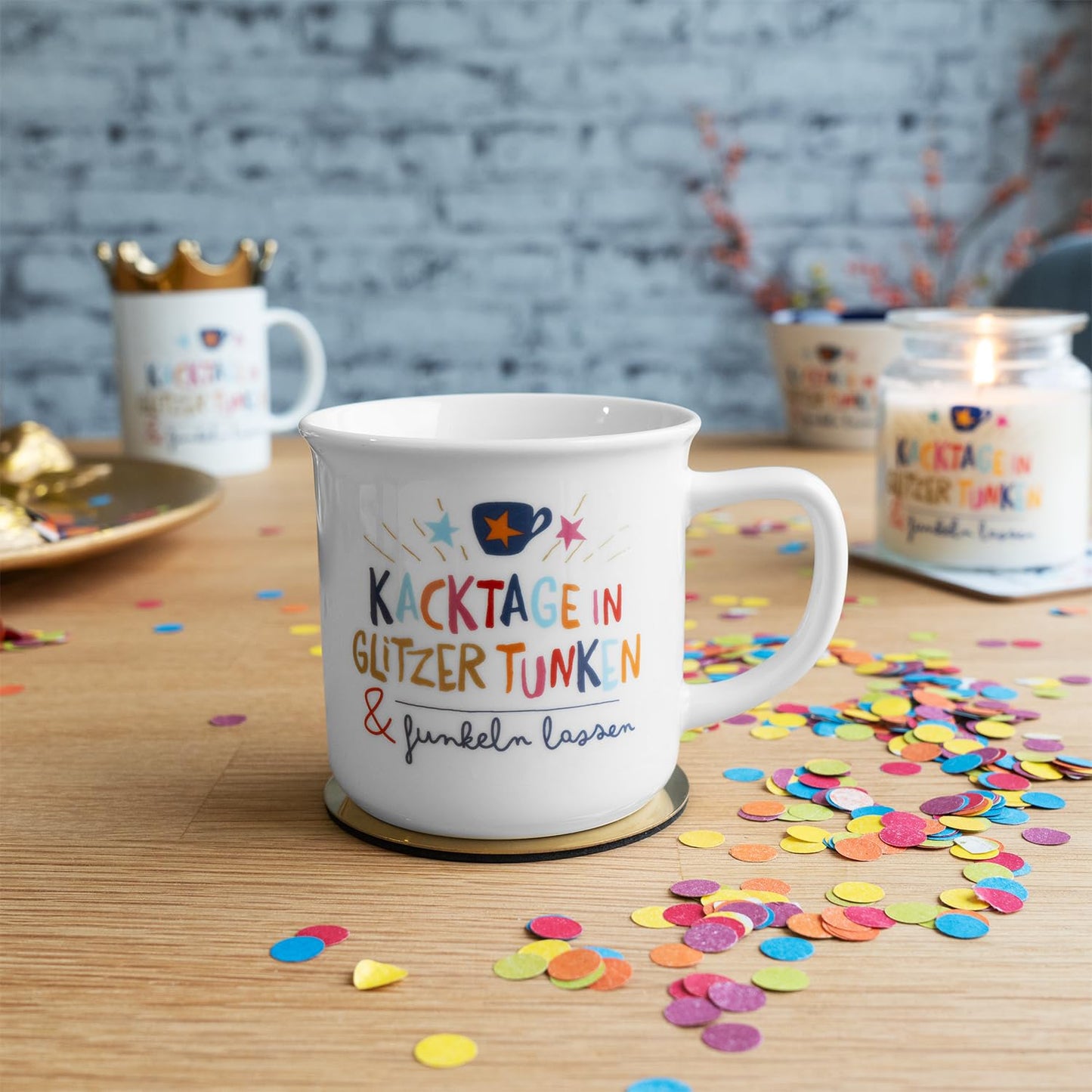 H:) PPY life Mug with Sparkle Motif | Porcelain Coffee Mug, 35 cl, Height 8.4 cm, Mug with Saying, in Gift Band | Birthday Gift | 74439