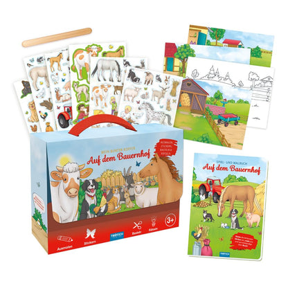 TRÖTSCH - Activity Case My Colorful Farm Case | Case with a game and coloring book, sticker pages and mini-posters | From 3 ... Educational toy Travel companion Play case [Other accessories] [Aug 28, 2025] Trötsch Verlag GmbH & Co. KG
