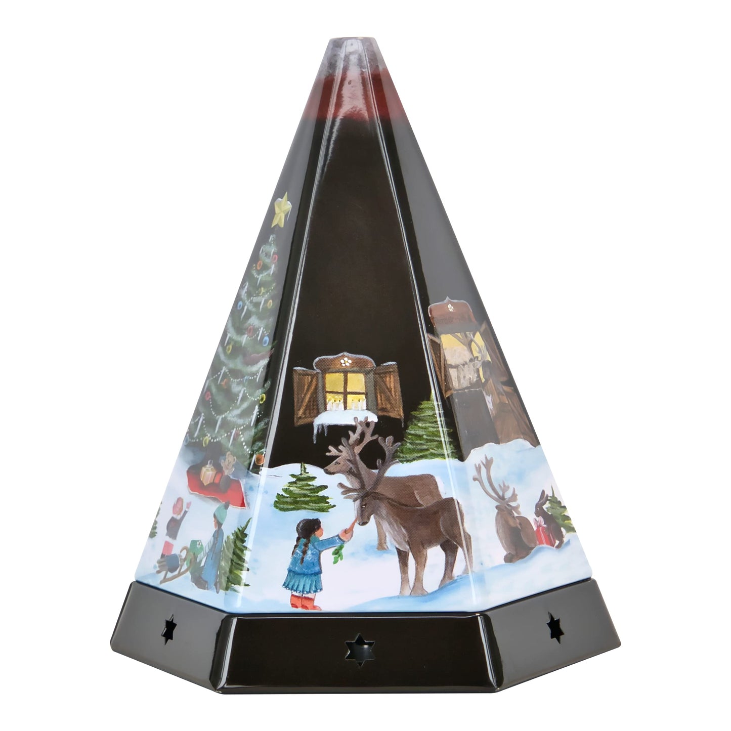 Crottendorf Incense Pyramid/Metal Incense Burner - with integrated incense cone holder for size M - Dimensions: 11.5 x 10 x 13.7 cm - Made in Germany