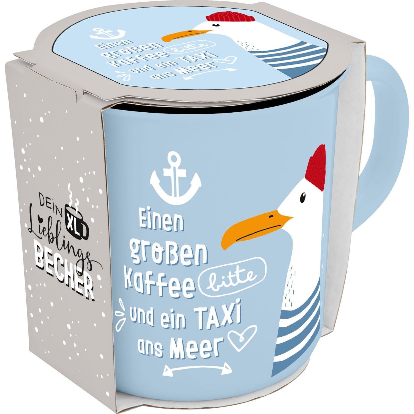 H:PPY life XL Mug with Motif | Favorite Porcelain Mug, Mug with Saying, 55 cl, with Gift Sleeve | Gift for Friend
