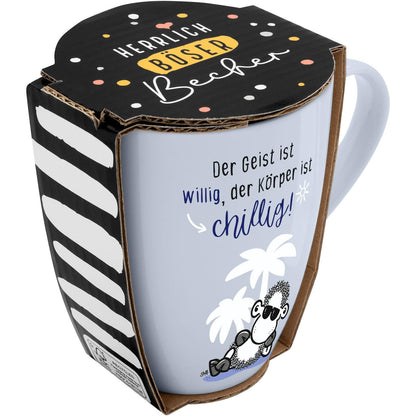 Sheepworld Becher mit Spruch | 350ml | Motiv "Chillig"