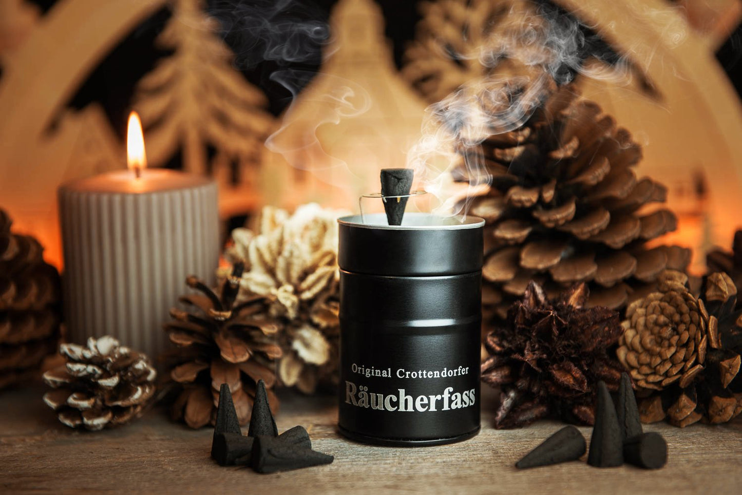 Botte di incenso Crottendorfer con porta incenso + 1 confezione di incenso a scelta