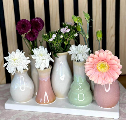 Mea Living 7 Väschen GROß auf Tablett  aus Keramik, multicolor
