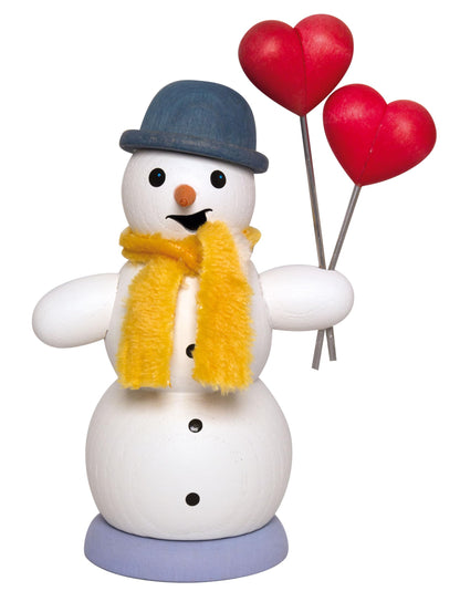 Kuhnert Smokerman/Incense Figurine Made of Wood - Snowman in Various Designs - Approx. 13 cm - Made in Germany