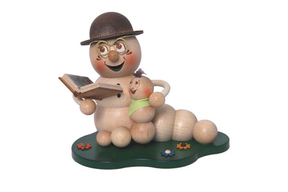 Drechslerei Kuhnert Smoking Man/Incense Smoker Figurine - Rudi and ROSI made of wood - Smoking Worm in various designs - Height: approx. 14cm - Made in Germany
