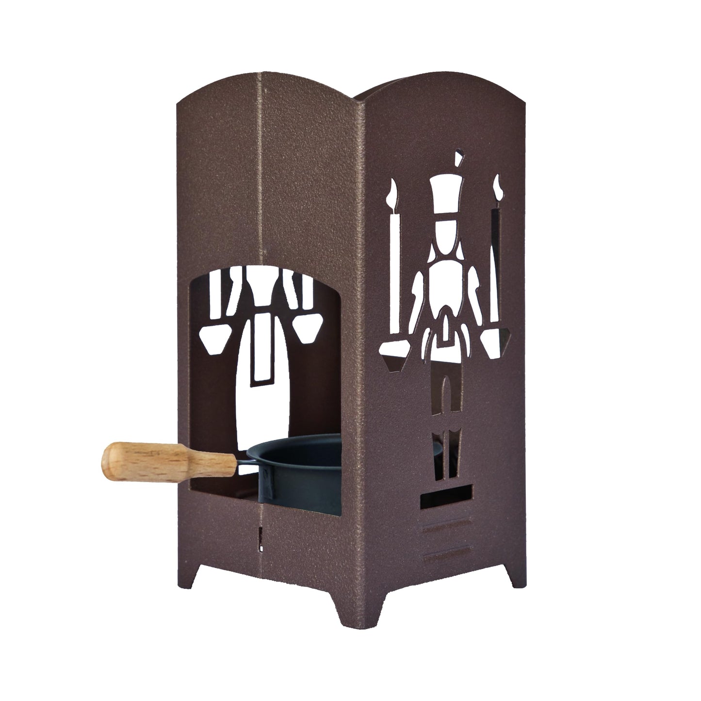 Crottendorf Incense Lantern, "Angel/Miner," Gray-brown