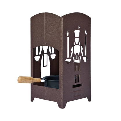 Crottendorf Incense Lantern, "Angel/Miner," Gray-brown