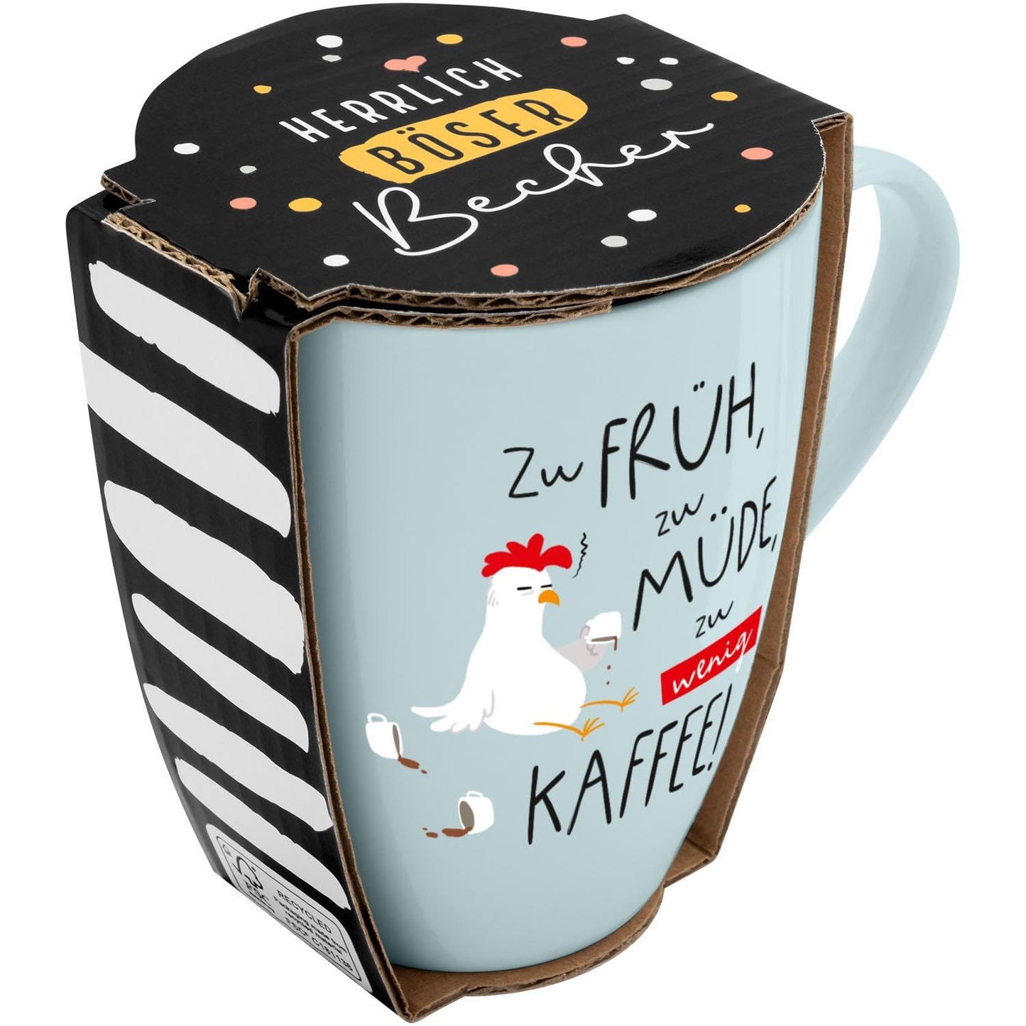 GRUSS & CO Tazza con motivo "Zu wenig Kaffee" (Troppo poco caffè) | Tazza con scritta, Porcellana New Bone China, 35 cl, con fascetta regalo | Regalo divertente, compleanno | 74211