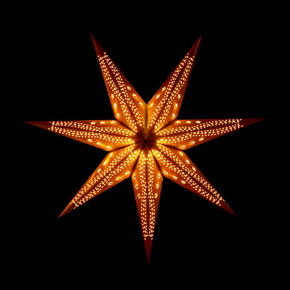 DecoTrend GmbH Sterntaler Decorative Star | Christmas Star Paper | Velvet | Folding Star | 75cm | Indoor | Light Bulb | Mains Plug