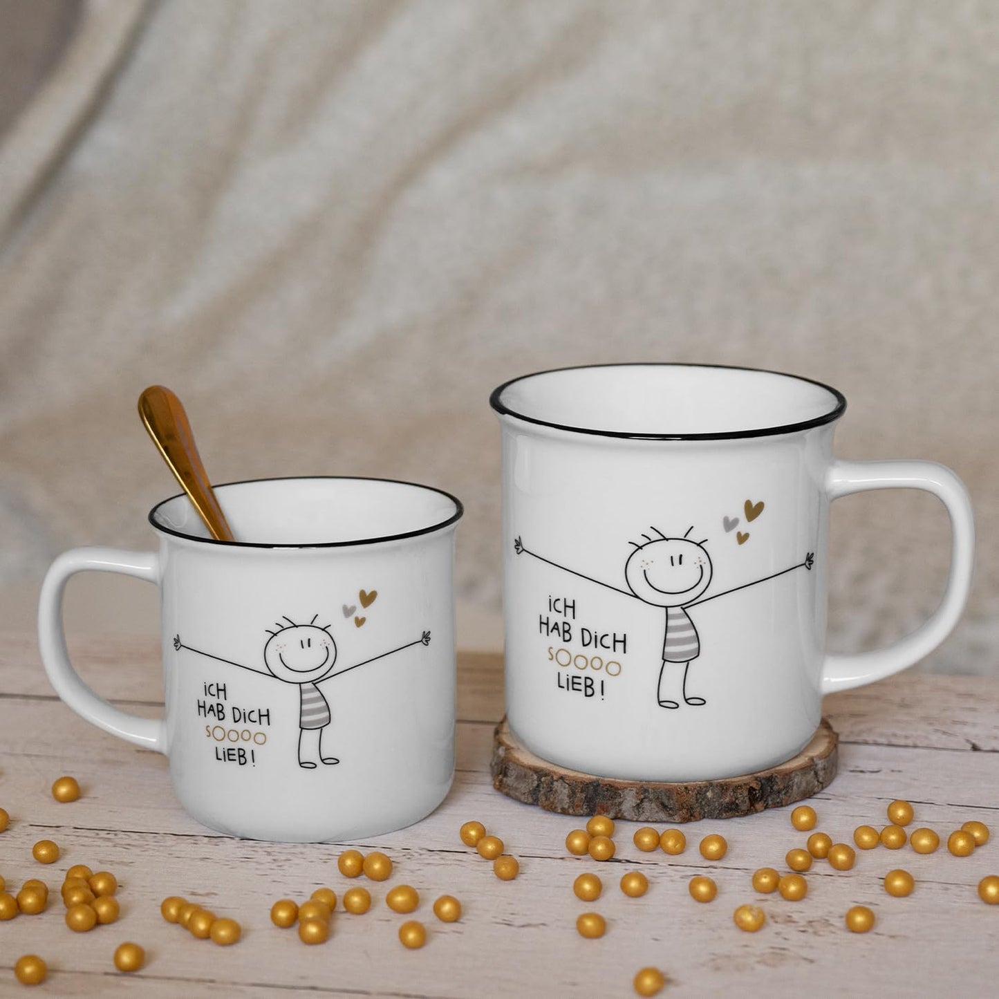 H:PPY life XL Mug with Motif | Favorite Porcelain Mug, Mug with Saying, 55 cl, with Gift Sleeve | Gift for Friend