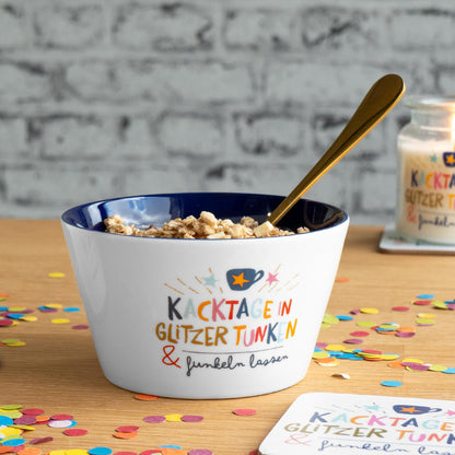 H:) PPY life bowl with "Let it sparkle" motif | Porcelain, height 7.7 cm, diameter 13.2 cm | Cereal bowl, breakfast, snack bowl | 74441