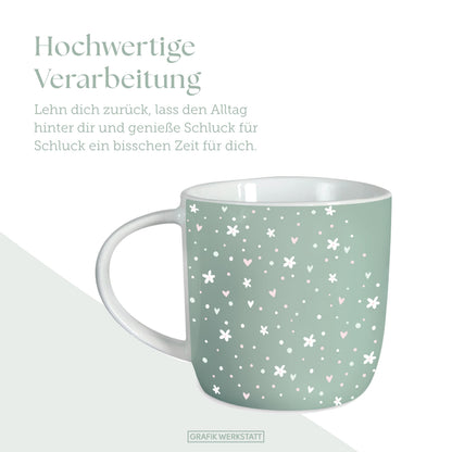 Tazza da caffè in porcellana "Grafik-Werkstatt" con frase, 300 ml |